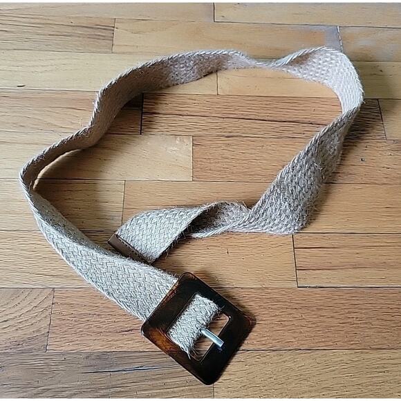 Forever 21 Belted Linen Blend Midi Sun Dress Fit Flare Coastal Summer - Picture 5 of 12